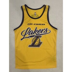 NBA U Mens Small LA Lakers Yellow Jersey Old School‎ Basketball Logo Look